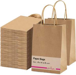 Sacs en papier kraft imprimés personnalisés de haute qualité les plus vendus de toutes les tailles pour l'emballage des cadeaux d'achat Vente en gros directe d'usine - Product Image 6