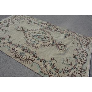 พรมวินเทจขนาดใหญ่ 5.4x9.3 ฟุต พรมตุรกี สีน้ำตาลน้ำเงิน พรมขนสัตว์โมร็อกโก - Product Image 2