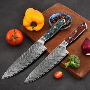Venta al por mayor pedidos a granel personalizados OEM ODM servicio lujo resina roja mango Damasco acero cocina Chef cuchillo japonés Chef cuchillo - Product Image 4