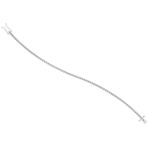 สร้อยข้อมือเทนนิสสีเงินสเตอร์ลิง925สำหรับผู้หญิงเพชรโมอิสทรงกลมตัดเพชรดูหรูหราเครื่องประดับโซ่ชุบทองของขวัญเป็นประกาย - Product Image 2