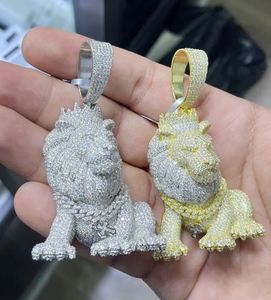 Colgante de moissanita VVS helado para hombre con diseño de León de Hip Hop, cadena de diamantes personalizada, colgantes finos y dijes que pasan el probador - Product Image 3