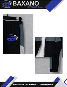 ชุดวอร์มผู้ชายสำหรับฤดูหนาว ระบายอากาศได้ดี สีสันตัดกัน ชุดฮู้ดซิปและกางเกงจ็อกเกอร์ลายอนิเมะ ชุดลำลองสำหรับเล่นกีฬาและออกกำลังกาย - Product Image 4