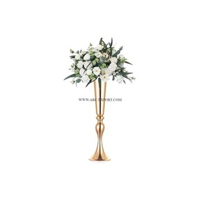 Accesorios de mesa de latón macizo, Trompeta decorativa de flores, diseño estándar, jarrones de flores de lujo para interiores de Metal de gran tamaño para el hogar - Product Image 1