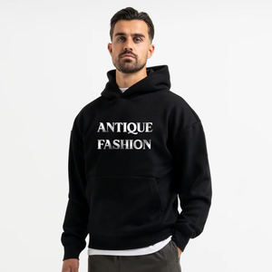 Sweat-shirt pour homme en gros, imprimé, nouveau sweat-shirt noir, 100% coton, pull à capuche, marque personnalisée, sweat-shirt lourd par Antique Fashion - Product Image 1
