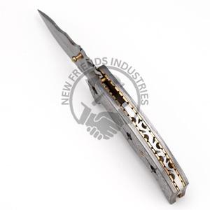 Cuchillo de bolsillo plegable de acero de Damasco de Venta caliente con OEM personalizable para acampar al aire libre y combate grado DIY - Product Image 5
