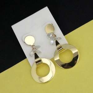 Urthn <b>Fine</b> <b>Hoop</b> <b>Earrings</b> Gold-Plated Danglers 1310676 - Product Image 1