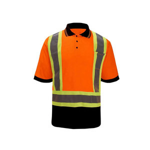 Polo haute visibilité pour vêtements de travail de construction avec bande réfléchissante à manches courtes personnalisé avec votre propre logo - Product Image 3