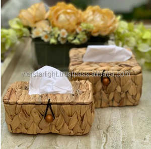 ที่ใส่กระดาษทิชชูทำมือจากผักตบชวาธรรมชาติ  กล่องใส่กระดาษทิชชู  วัสดุไม้ไผ่เคลือบวีเนียร์  ดีไซน์มินิมอล  เป็นมิตรกับสิ่งแวดล้อม  ผลิตในเวียดนาม - Product Image 5