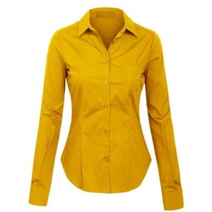 Shirts for Women Formal Office Dress Shirts <b>Organic</b> Cotton Casual Office Long Sleeve Casual Women Shirts - Product Image 4