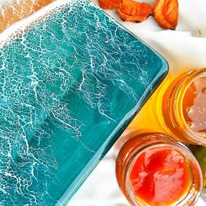 Ensemble de sous-verres en résine artistique, motif de modèle peint à la main, forme personnalisable, Rani Industries, décoration tendance, Saint-Valentin - Product Image 2