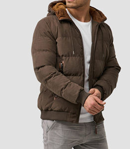 Veste matelassée imperméable à capuche en toile d'extérieur, épaisse, de qualité supérieure, pour l'hiver, vente en gros, veste de créateur pour hommes - Product Image 1