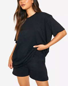 Offre Spéciale – Ensemble T-shirt Col Rond et Short de Sport en Coton 100% Grande Taille, Écologique, Séchage Rapide, Personnalisable avec Votre Marque - Product Image 4