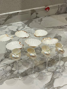 Verre à vin de coquille de Martini de tasse de conque fait à la main | Gobelet de coquille de conque 2025 coquilles créatives artisanat cadeau de saint valentin faveurs de mariage - Product Image 4