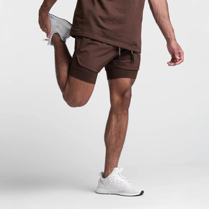 Men's 2-in-1 Quick Dry Gym <b>Shorts</b> <b>with</b> <b>Phone</b> <b>Pocket</b> Custom Logo Sublimated Pattern Size XS Made - Product Image 2