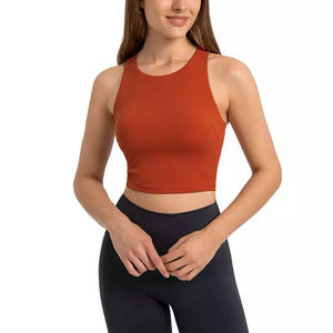 Qualité supérieure OEM haute élasticité musculation côtelé femmes Yoga débardeurs femme haut court femmes Yoga débardeur - Product Image 3