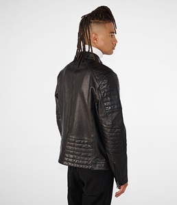 Chaqueta de Cuero Genuino para Hombre, Piel de Oveja de Primera Calidad, Nuevo Diseño de Moda con Cuello de Banda y Cierre de Cremallera para Invierno - Product Image 2