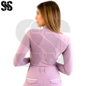 Chemises de base pour l'équitation pour femmes, respirantes, en tissu extensible, légères, absorbant la transpiration, confortables, pour l'entraînement équestre - Product Image 3