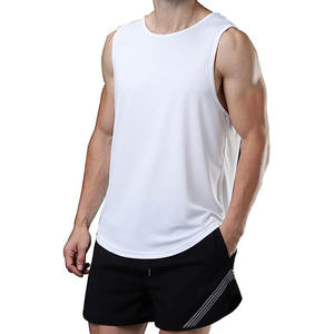 Custom Logo Men Gym Tank Tops Knitted Cotton <b>Racer</b> <b>Back</b> Quick Dry Breathable Fitted - Product Image 2