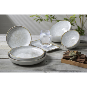 Marineblauwe Gletsjer Deco Melamine Dinerbord En Komset Milieuvriendelijke Serviesensets - Product Image 3