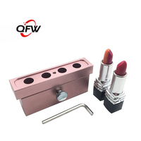 QFW Offre Spéciale Moule de remplissage en aluminium pour baume à lèvres et rouge à lèvres, 12 cavités, forme bec d'oiseau, or rose, 12,1 mm, DIY