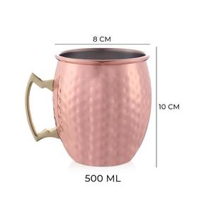 Mug en cuivre à texture martelée avec brillance authentique et qualités de rétention du froid fait pour Moscow Mule et autres boissons froides - Product Image 6