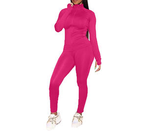 ชุดกีฬาผู้หญิง2ชิ้นชุดครอปเชิ้ตและกางเกงชุดวอร์มสีดำและสีขาวสำหรับฤดูใบไม้ผลิและฤดูใบไม้ร่วง - Product Image 2