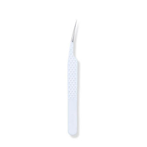 2026 Private Labeling Stainless Steel Right-Handed 28 Teeth Short Handle Angled Lash Tweezers 45 Degree Manual <b>Reusable</b> <b>Eyelash</b> - Product Image 2