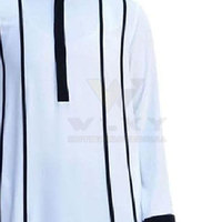 Vente chaude Polyester col montant couleur unie Jubba hommes Thobe manches longues Thobe vêtements islamiques pour hommes