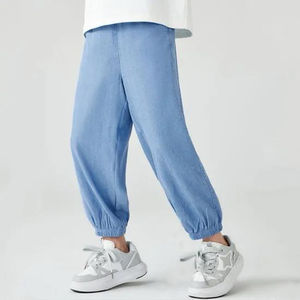 Pantalones Casuales Tipo Farol de Algodón 100% Anti-Mosquitos para Niños, Primavera Verano, Decoración con Botones, Transpirables - Product Image 1