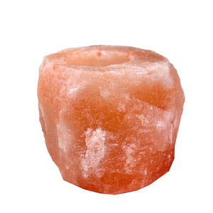 Porte-bougie artisanal en forme de cylindre en cristal naturel rose, sel de l'Himalaya pur, produit artisanal naturel - Product Image 1