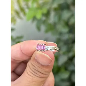 Marquise Cut Pink Sapphire <b>Ring</b> 925 Sterling Silver Handmade Gemstone <b>Ring</b> Wholesale Jewelry Supplier - Product Image 3