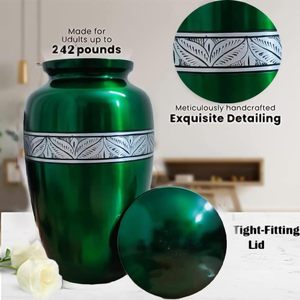 Aluminum Handcrafted Cremation Urn Adult Memorial Funeral Keepsake <b>for</b> Men Women Child and <b>Casket</b> <b>for</b> <b>Ashes</b> Adult Male - Product Image 4
