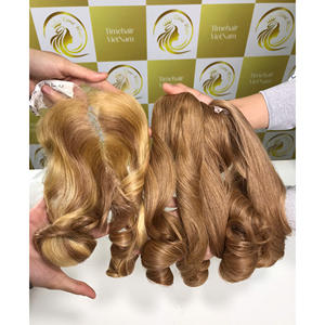 Extensions de cheveux humains vierges vietnamiens personnalisables 8-40 pouces Bouncy Curl Weft Dyt Black Lace Front Perruques pour femmes - Product Image 5