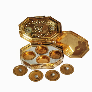 Pandaan indien en cuivre sculpté Mughlai sud-asiatique avec poignée de verrouillage en laiton de haute qualité au prix de gros de l'Inde - Product Image 4