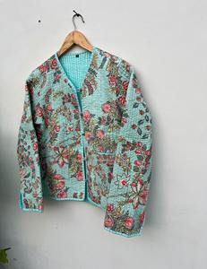 Patchwork Chaquetas Acolchadas Algodón Floral Estilo Bohemio Otoño Invierno Chaqueta - Product Image 3