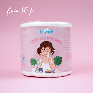 Kawaii Conveniente rollo de toalla de cara seca desechable Paquete de 60 hojas 20x10cm para viajes y eliminación de maquillaje en movimiento - Product Image 3