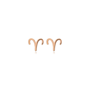 Pendientes de tuerca del zodiaco Aries Diseño minimalista Hecho a mano Plata 925 Joyería turca al por mayor - Product Image 6