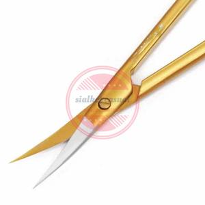 Tijeras curvas para cutículas, tijeras de manicura de acero inoxidable, tijeras curvas rectas extra puntiagudas - Product Image 2