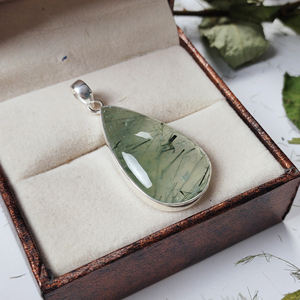 จี้เงินแท้ 925 รูปหยดน้ำประดับพลอยเพรไนต์ |   เครื่องประดับทำมือขายส่งจำนวนมาก - Product Image 6