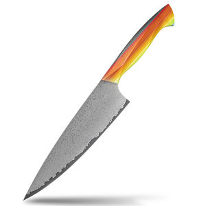 Vente en gros de couteau de chef personnalisé de qualité supérieure OEM ODM avec poignée colorée et couteau de chef professionnel en acier Damas - Product Image 1
