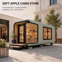 Unité modulaire polyvalente Apple Cabin de 20 pieds pour salle de classe scolaire, bibliothèque mobile, salle de maintenance, bureau et usage commercial