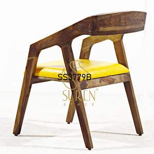 Silla de asiento Rexine India hecha a mano de diseñador de estilo único Silla de madera maciza última silla de diseñador - Product Image 2