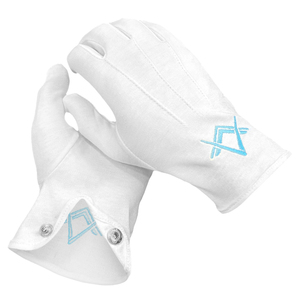 ถุงมือ Masonic ผ้าคอตตอนสีขาวให้บริการผลิต100% - Product Image 1