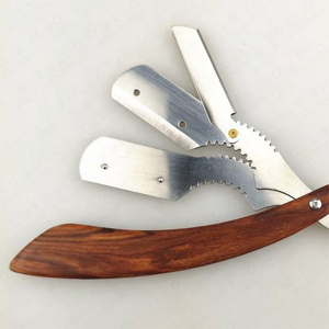 Premium Stainless Steel Foldable Straight <b>Razor</b> with Wooden Handle Professional Barber Shaving Tool Private Label - Product Image 6