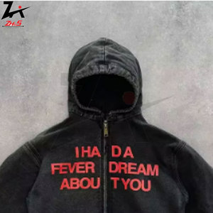 Sudadera con capucha personalizada gótica Harajuku Puff estampada para hombre de peso pesado de gran tamaño de manga larga de moda con cremallera Abrigo con capucha Y2k Top de invierno - Product Image 6