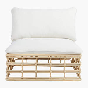 Coussins de chaise longue en rotin contemporain moderne fait à la main canne naturelle utilisation intérieure/extérieure pour appartement salon chambre à coucher - Product Image 3