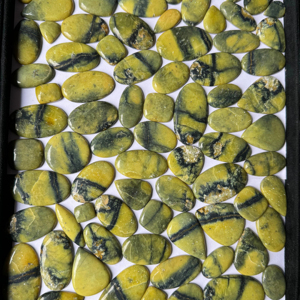 Lote al por mayor de jaspe serpentina verde cabujón piedra preciosa trasera plana Natural para hacer joyas de piedra suelta para artistas lote a granel - Product Image 1