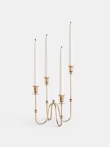 Bougeoir moderne en métal de haute qualité, fait à la main, écologique, en or exclusif, design personnalisable, pour la maison, Noël, anniversaire - Product Image 3