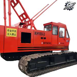 Grue sur chenilles hydraulique d'occasion Hitachi KH180-3 50 tonnes, grue à flèche en treillis de 58 m, marque japonaise d'origine, faible nombre d'heures, certifiée CE - Product Image 1