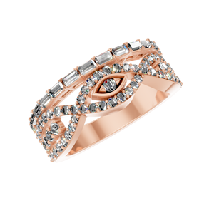 Diseñador 2025 tendencia joyería fina Marquesa ojo diamante anillo 14K oro Banda ancha única para mujeres anillo de compromiso clásico para fiesta - Product Image 5